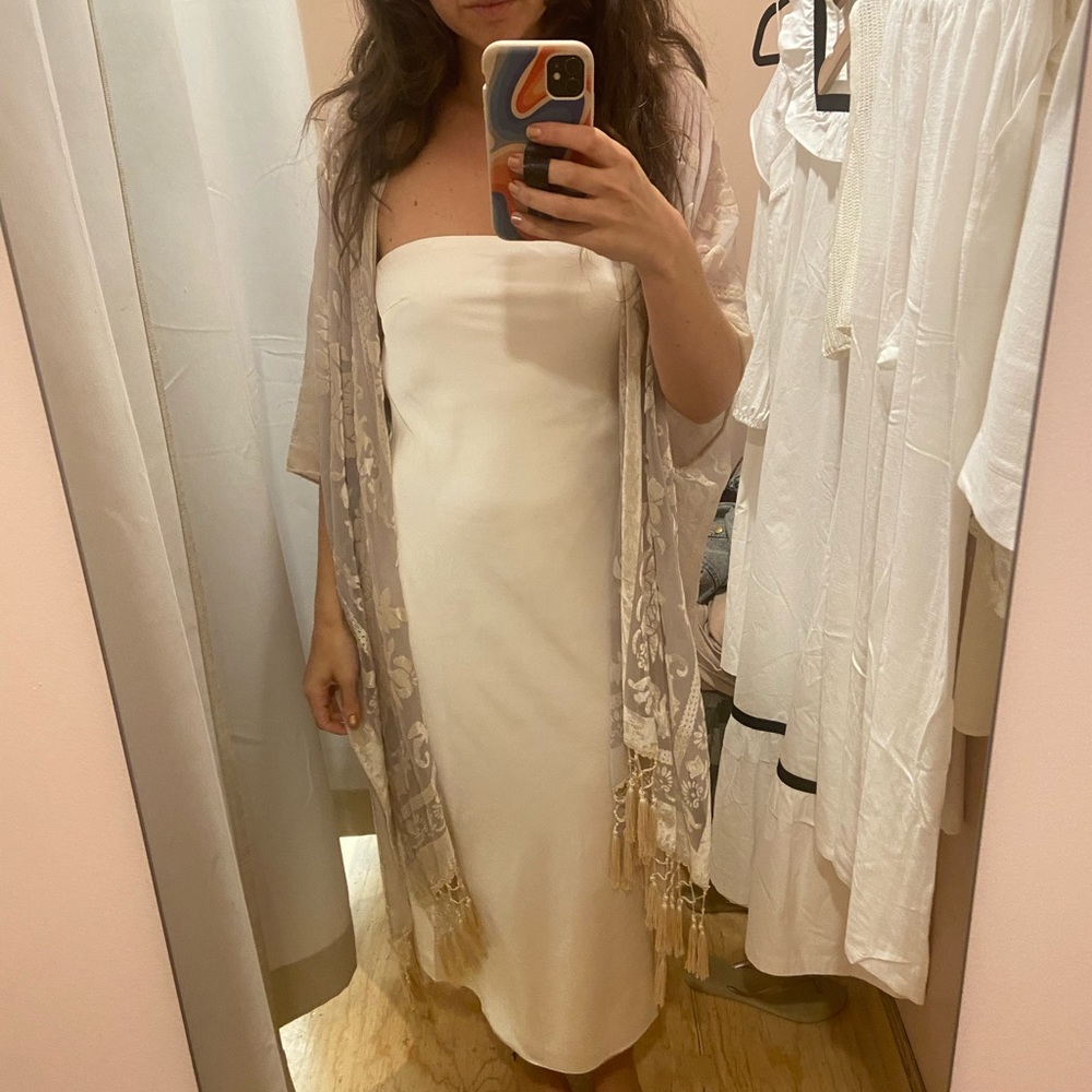 isalis macy strapless midi dress NWT